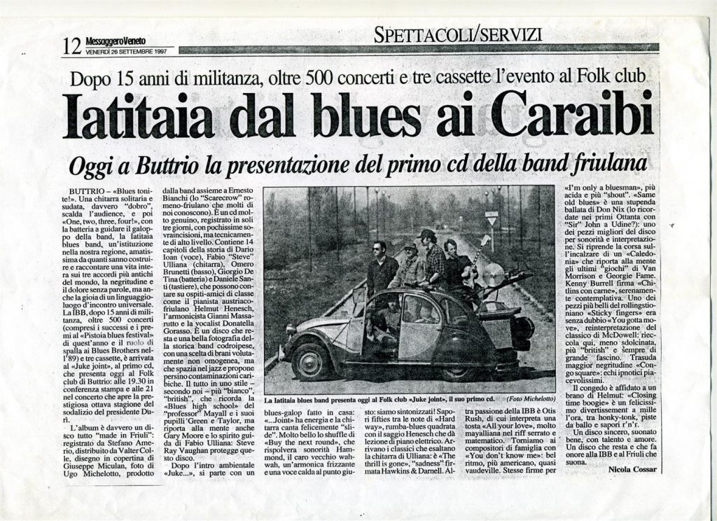 Iatitaia Blues Band - Messaggero Veneto - 26-09-1997 - Presentazione CD